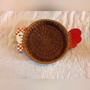 2/30$ Vintage Brown Basket with red Rooster
